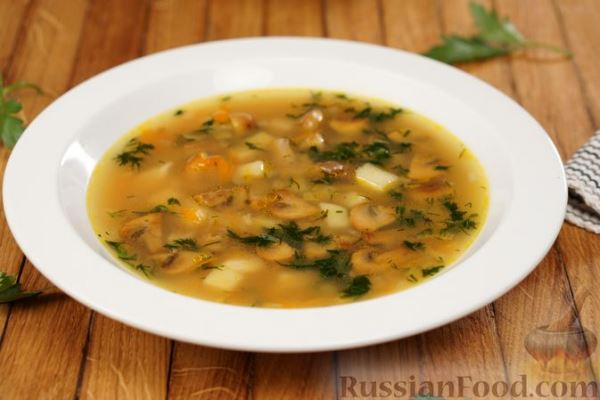 Грибной суп с галушками
