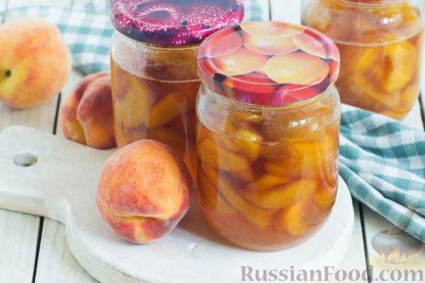 Персики в собственном соку (на зиму)