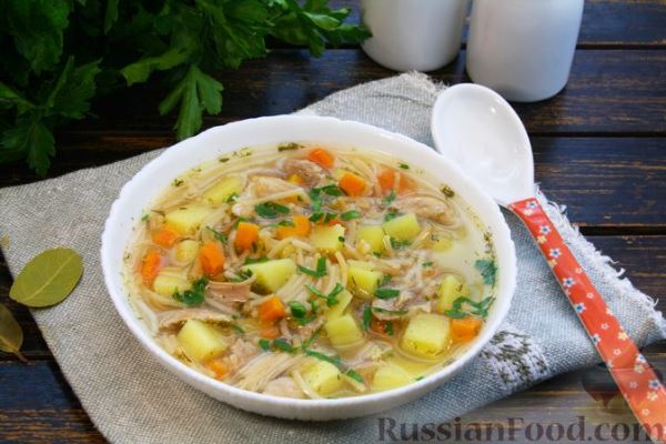 Суп «Рыжик» с жареной вермишелью (без зажарки)