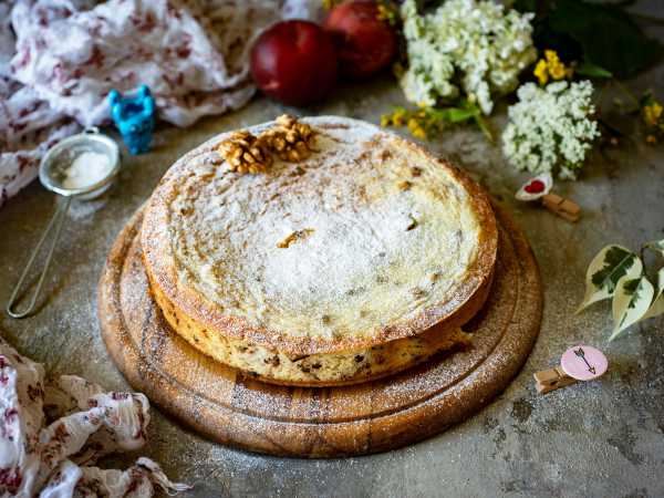 Творожная запеканка с орехами